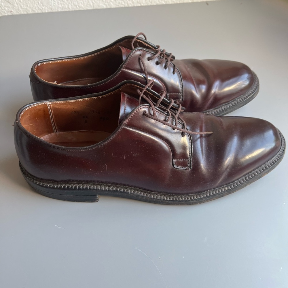 Alden 990 Plain Toe Blucher Shell Cordovan Brown Mens 10.5